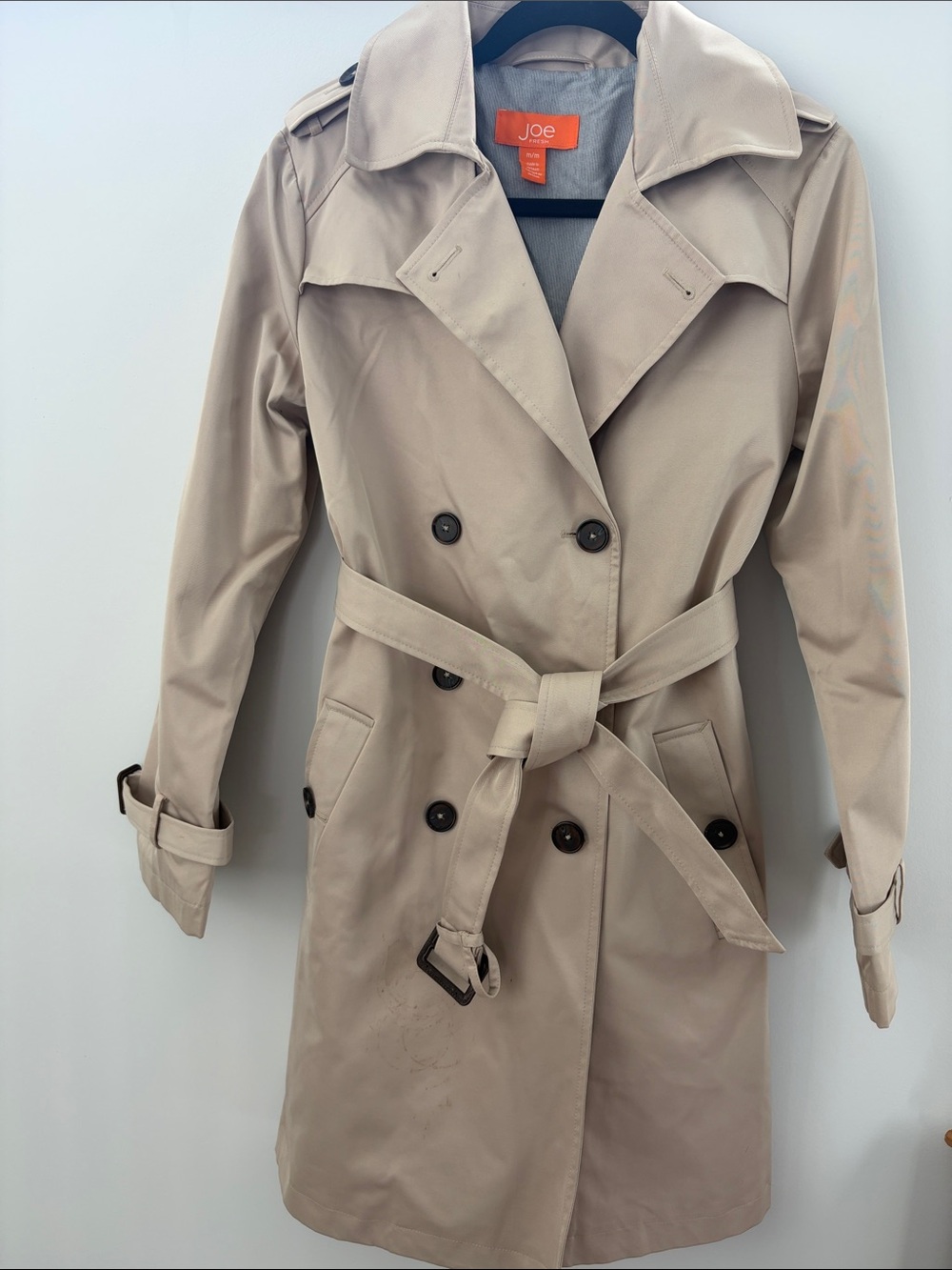 Joe Fresh Beige Double-Breasted Women’s Trench Coat with Belt